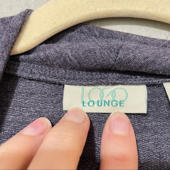 Logo Lori Goldstein Grey Open Front Cardigan Sweater Womens L Waterfall Preppy - Picture 2 of 10